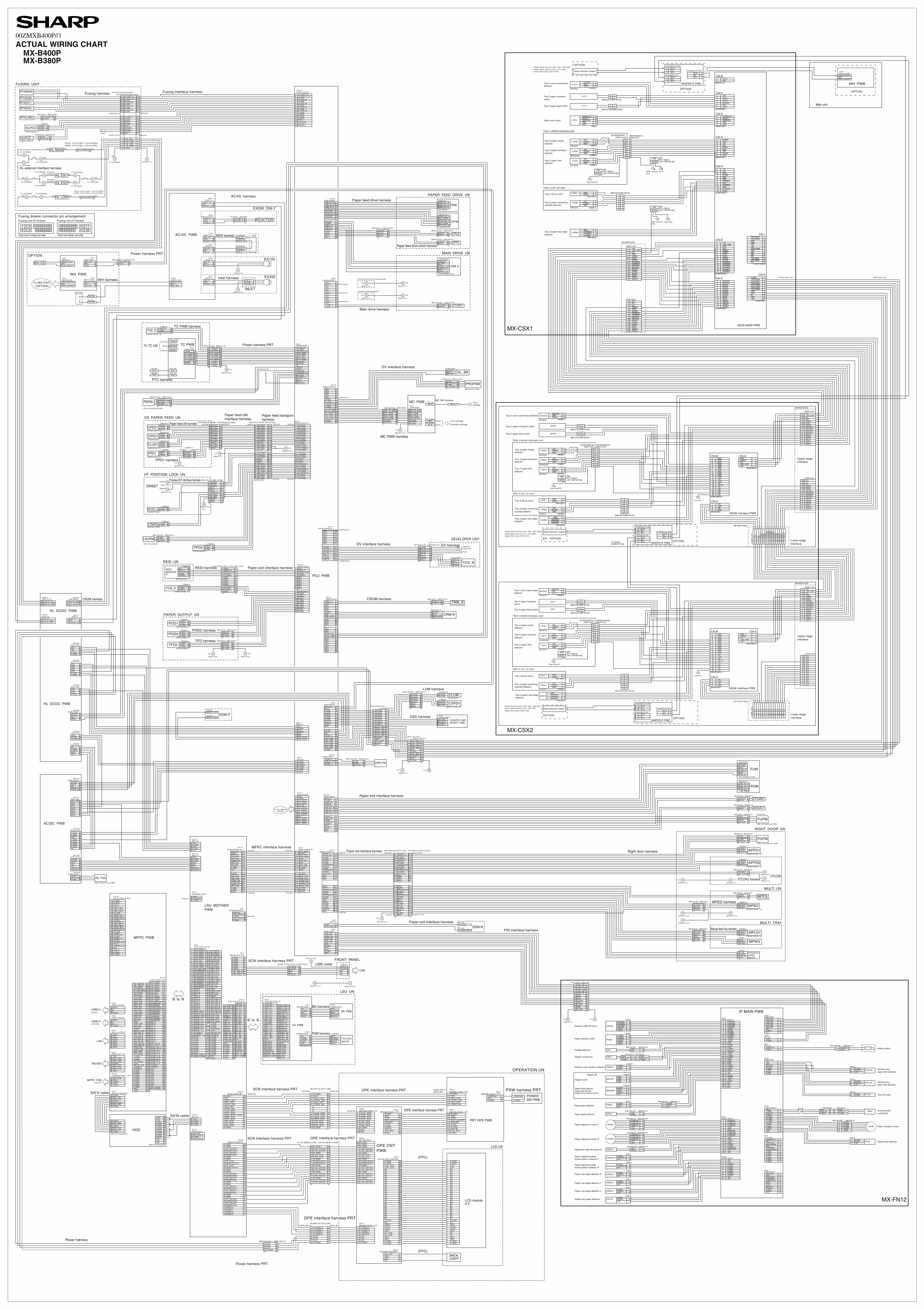 SHARP MX B400 B380 P Wiring Chart Diagrams-1